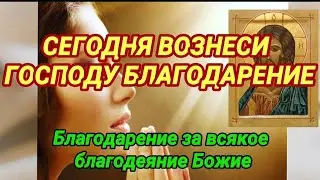 БЛАГОДАРСТВЕННАЯ МОЛИТВА ГОСПОДУ. За Божии благодеяния