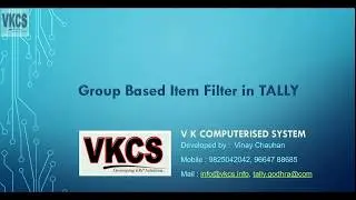 Group Based Item Filter in TALLY