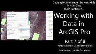Working with Data in ArcGIS Pro (Part 7 of 8): Export datasets to FGDB - GIS Master Class 