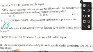 4cü sinif Riyaziyyat ksq1