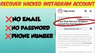How to recover hacked Instagram account without password phone number and Email  2023