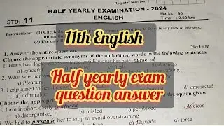 11th English half yearly exam question with answer