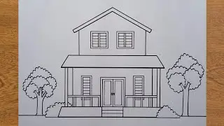 How to Draw a House for Beginners || Easy House Drawing
