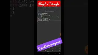 Floyd's Triangle program || c pattern program