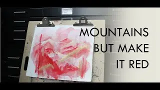 PAINTING AN ABSTRACT MOUNTAIN SCENE ON 140lb ROUGH PRESS PAPER | No Talking | Watercolor with Hollis
