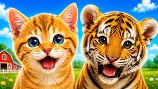 🐾🦁🐮 Learn Animal Names in English | Farm & Wild Animal Sounds for Kids 