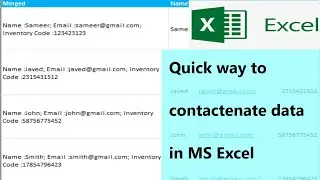 A quick way to concatenate data in MS Excel