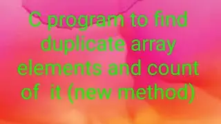 C program to find duplicate element and count of elements in tamil