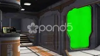 Scifi Spaceship Room - Video Background - Green Screen