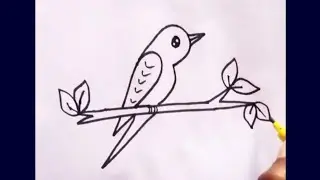simple bird drawing | how to draw Bird | bird drawing for beginners