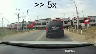 ЖД переезд Витязево, проезд на красный, перекрывают дорогу