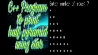C++ Program to print half pyramid using star