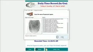 Biometric Finger Scanner Time In/Out