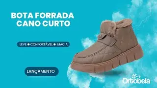 BOTA FORRADA CANO CURTO SOLADO PLATAFORMA | ORTOBELA® [LANÇAMENTO]