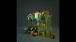 Houdini | TOPs Experiment | Procedural Rock & Fluid Abstract | All 18 Renders