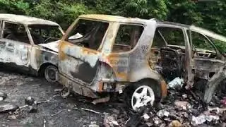 В результате ДТП сгорели две машины