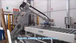 Robotic loading for printing line