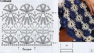 Очень красивый ажурный узор для снуда часть 1