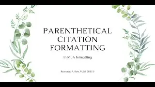 Parenthetical Citations Lesson by Ms. Betz