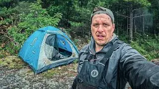Solo Canoe Camping in Tornado Weather (Abandoned Campsite)