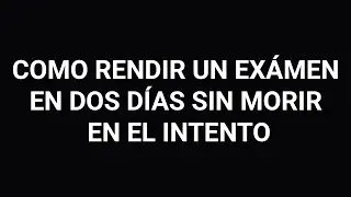 COMO RENDIR DOS DÍAS SEGUIDOS SIN MORIR EN EL INTENTO