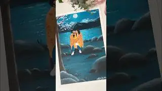 Acrylic couple painting 💙💙 #art #painting #shorts #artvideo