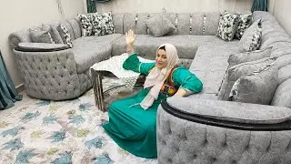 جولة في غرفة المعيشة بعد اكبر تجديدات بالفرش الجديد