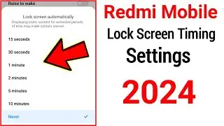 redmi mobile lock screen time setting || screen lock timer kaise set karen