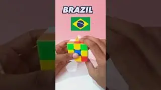 Brazil Flag on a Rubik's cube#shorts