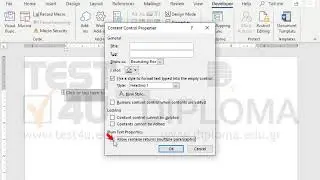 Insert a Plain Text Content Control which allows multiple paragraphs. Use Heading 1 style for...