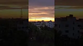 Colorful Sky after Sunset in Cumilla - Affect of Mocha Strom