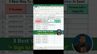 Excel Magic: Add + Into Number In Excel In 2 Seconds 😮 Excel Tutoring 