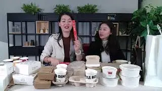 Eco-friendly take away food package display live show