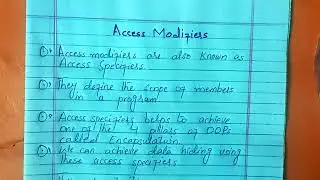 Access Specifiers or Access Modifiers in C++ Object Oriented Programming Lectures Hindi Urdu