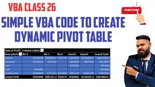 pivot table in vba.  vba code for pivot table