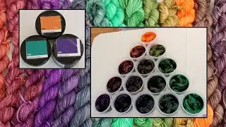 Dyepot PS #57- Triad Color Mixing With Secondary Colors (Mixing Green, Purple, and Orange Acid Dyes)