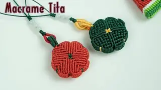 Macrame Keychain Tutorial | How To Make  Four-Leaf Clover Macrame 🍀 | Phone, Bag decoration 🎁 Part 1