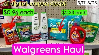Walgreens Haul - All digital coupon deals! Pampers $2.33 each, Tide $0.96 each! 3/17-23/24