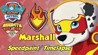 PAW Patrol 'Mighty Pup' - Marshall (Speedpaint/ Timelapse)