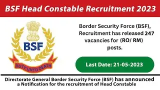 BSF NOTIFICATION 2023 @todayjobupdates8454 #bsf #headconstable #jobsearch #bsftraining #bsfjobs