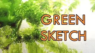 🌳🌿How I sketch trees n' stuff (drawing timelapse)