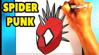 EASY How to Draw Spiderman ACROSS THE SPIDERVERSE - Spider Punk