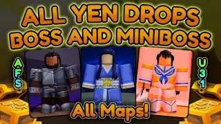ALL YEN DROPS from BOSS and MiniBoss Anime Fighters Simulator Update 31