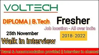 Voltech company recruitment 2022 | Diploma jobs | fresher | graduate |   #jobs #vacancy #jobs2022