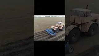 Плоскорез-глубокорыхлитель ПГ -5  в агрегате с трактором К-701 на обработке стерни.