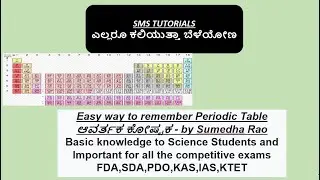 Easy way to remember Periodic Table ಆವರ್ತಕ ಕೋಷ್ಟಕ in Kannada by Sumedha Rao