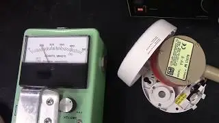 Trying out a Geiger counter.