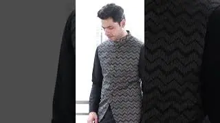 black kurta waistcoat