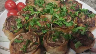 Рулеты из лаваша с фаршем и сыром