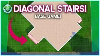 DIAGONAL STAIRS!😮Base Game Tutorial [No CC, No Mods] - Sims 4 Tutorial | Kate Emerald